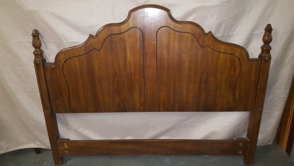 wood Victorian style full queen headboard only bed