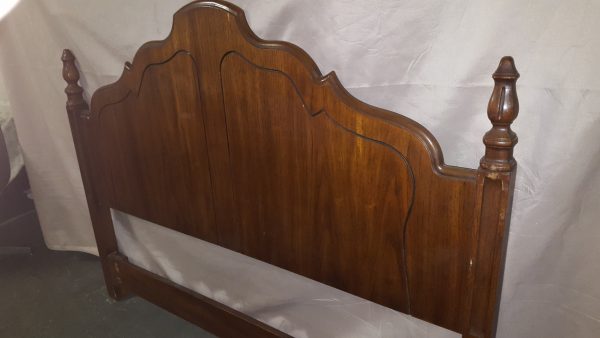 wood Victorian style full queen headboard only bed